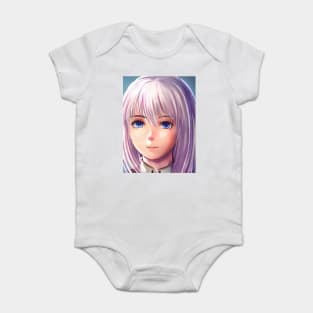 Purple Hair Anime Girl Baby Bodysuit